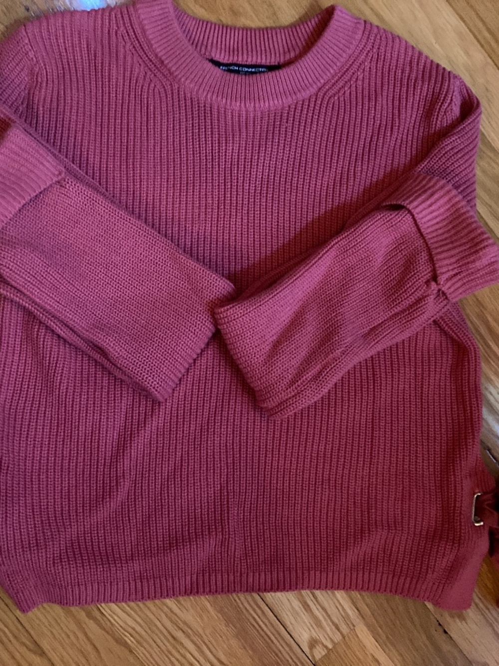 French Connection Sweater in Coral with Bow Detail SZ S